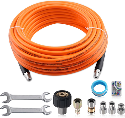 #ad Sewer Jetter Kit for Pressure Washer 50FT 5800PSI Drain Cleaner Hose 1 4 Inch N $65.12