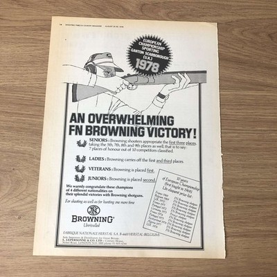 GUNS65 ZEITSCHRIFT WERBUNG 12X9 1978 SIEGE MIT FN-BRÄUNUNG