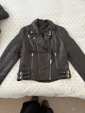 Image of AllSaints Women's Leather Biker Jacket Size 14