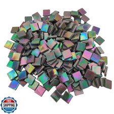 1.1 LB Ice Jade Mosaic Tiles, 0.59  Square Glass Mosaic Pieces for Art Crafts