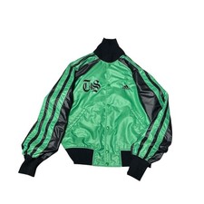 M Size Stadium Jacket Rare Adidas Coach Green Logo Embroidery Y2K