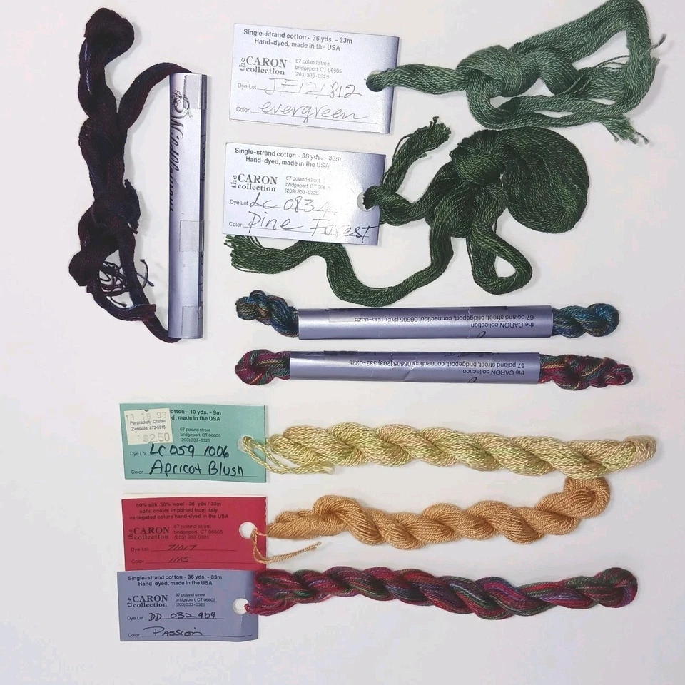 Lot of 10 Mixed Watercolours Wildflowers Caron Hand Painted Thread New/Used - Image 2 of 3