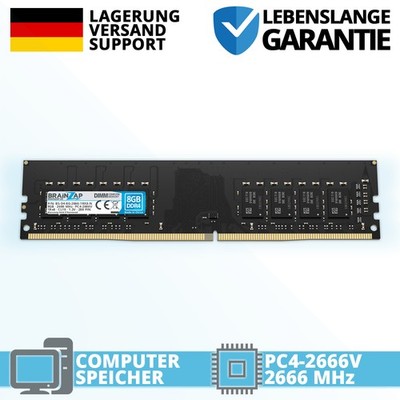 8GB DDR4 RAM PC4-2666V 1Rx8 2666 MHz 1.2V UDIMM Desktop PC Arbeitsspeicher CL19