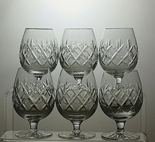 Webb Corbett Crystal Clifton Set Of 6 Brandy Glasses 4"