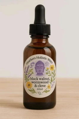 HEATHERS HOLISTIC WAY Black Walnut, Clove & Wormwood extract with mother Parasite cleanse