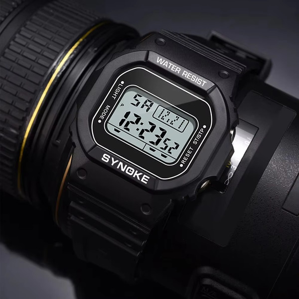 SYNOKE-reloj digital militar para hombre, reloj deportivo, resistente al agua