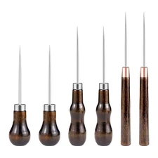 6 PCS Awl Tool Set, Leather Punch Stitching Marking Awl Tool, Gourd Shape Han...