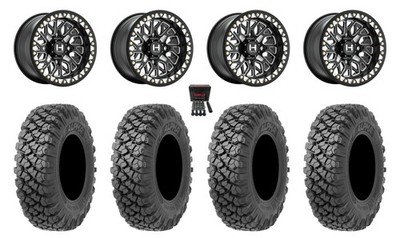 Hostile Ridgecrest 15''Wheels Mi +13mm 35''Alpha Soft Tires Honda Pioneer 1K/Talon