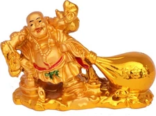 Feng Shui Laughing Buddha with Money Bag for Wealth, Good Luck and Success De...