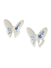 Vintage Homco Lasting Products Pair HP Blue  White Butterflies Wall Decor