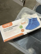 Newgo Heated Microwaveable Foot Booties Feet Warmers Heating Pad Pain Relief NEW