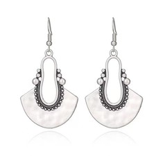 Boho Silver Western Dangle Earrings for Women Trendy,Handmade Vintage Statement