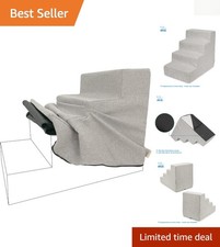 Stylish 4-Step Foam Cover for Pet Stairs - Washable and Fit for Small Breeds