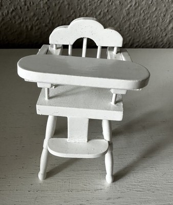 Creal 27641 Miniatur Hochstuhl weiß Holz 1:12 Puppenhaus -stube Tisch klappbar