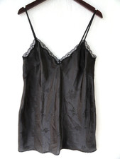 August Silk Mini Slip Dress Black Whimsigoth Dark Fairy Grunge Womens Size Large