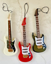 3 New Miniature Electric Guitar Christmas Ornaments
