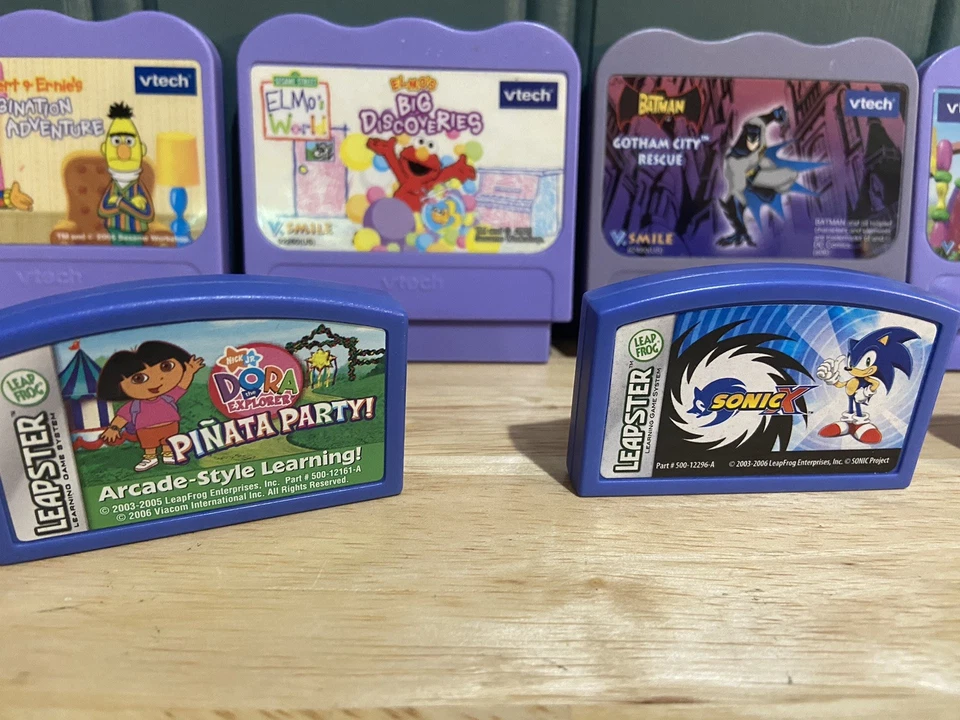 Vtech Vsmile Game Lot Leapfrog Leapster Games Bert Ernie Sesame Street Sonic - Image 2 of 4