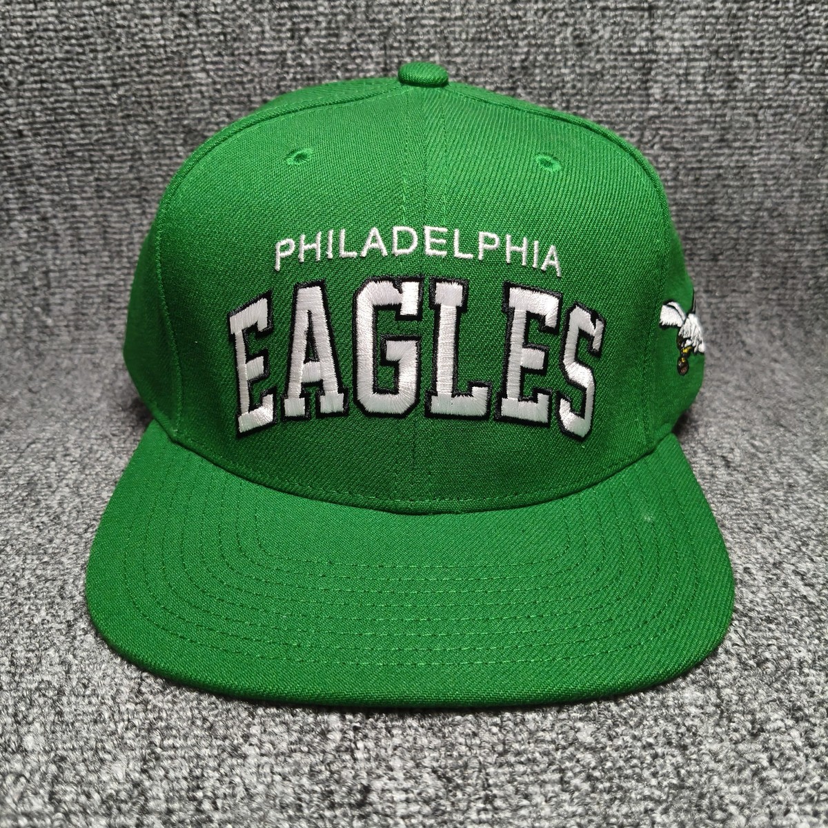 Mitchell & Ness Philadelphia Eagles NFL Green Flat Brim Cap Hat Embroidered Scri