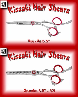 Kissaki 5.5'' Hair Cutting Scissors & 32 tooth Thinning Shears Satin Finish Combo
