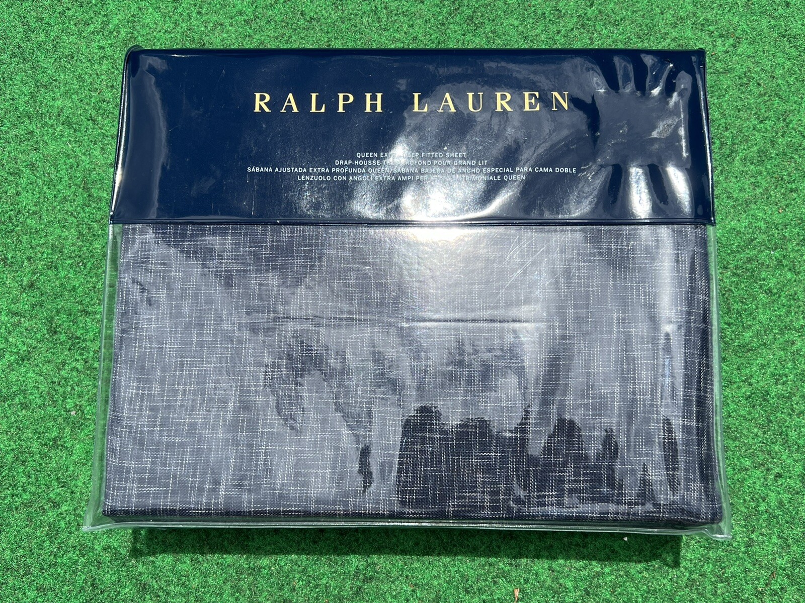 Ralph Lauren Journey's End One Queen Fitted Sheet Navy for sale