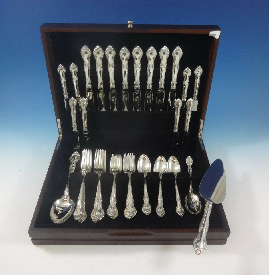 English Gadroon by Gorham Sterling Silver Flatware Set For 8 Service 43 Pieces - Image 2 of 4