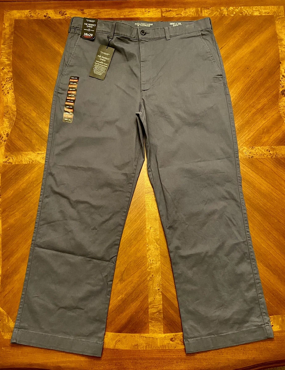 Roundtree and Yorke Mens Pants Size 38x29 Blue Casual Chino Straight Fit |  eBay