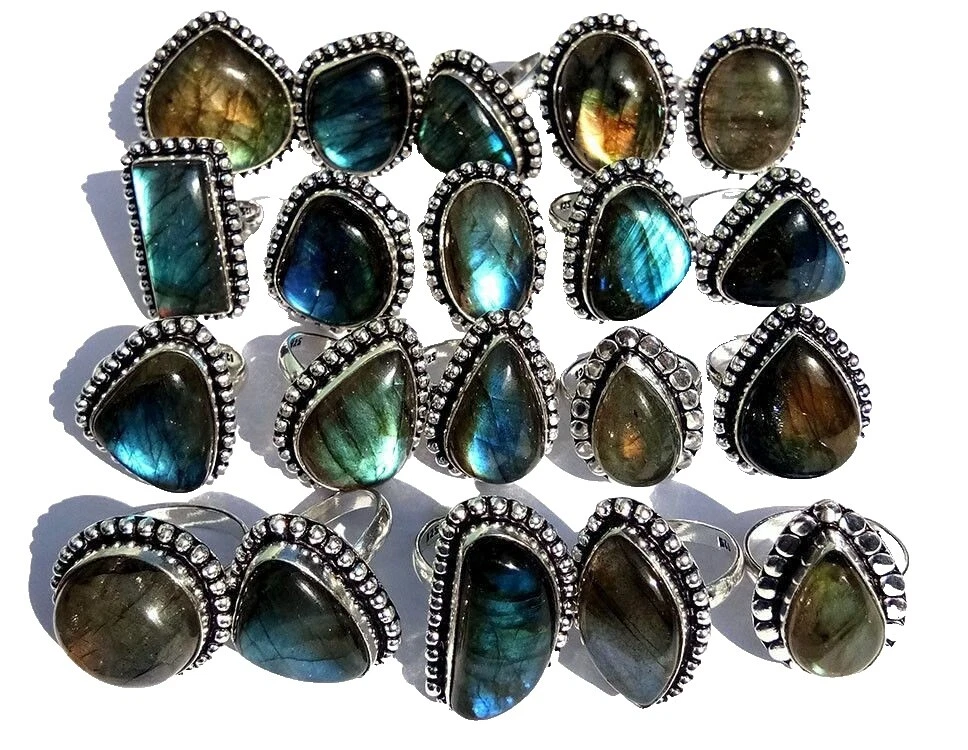 Labradorite Silver Plated Handcrafted Rings