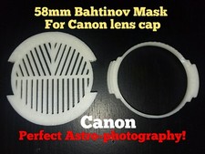 Bahtinov Focus Mask for Canon 58mm lense cap. Canon or any 58mm lenses.