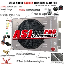 3 Row Radiator+Shroud Fan For 67-69 68 Chevrolet Camaro Firebird L6 V8 GAS 23''W