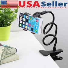Universal Lazy Mobile Phone Gooseneck Stand Holder Flexible Bed Desk Table Clip