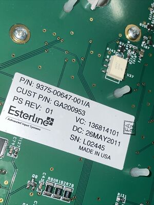 GE VIVID E9 / E95 control panel P/N: 9375-00647-001/A CUST P