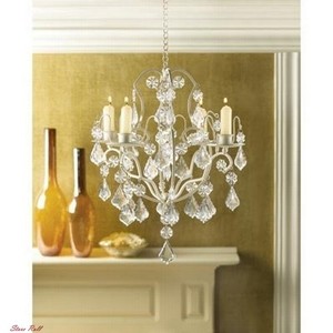 Chandelier Candle Holders Baroque Decorative Home Elegant Ivory