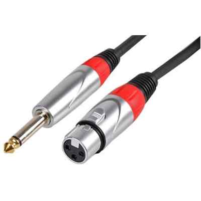 AudioKraft 6,35 mm Mono Klinkenstecker auf Buchse XLR-Kabel 6 m Audiokabel