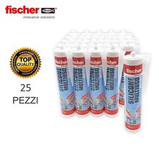 SILICONE ACETICO UNIVERSALE FISCHER Trasparente ml 280 confezione 25 pz