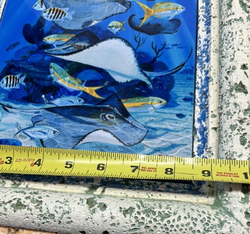 2 stampe artistiche da parete in ceramica con cornice costiera Chen Stingrays Jenny tartarughe marine 14x12 - Foto 24 di 24