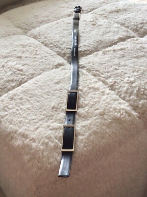 MCM Vintage Black Leather Jaeger Belt with Silver Toned  display picture 1
