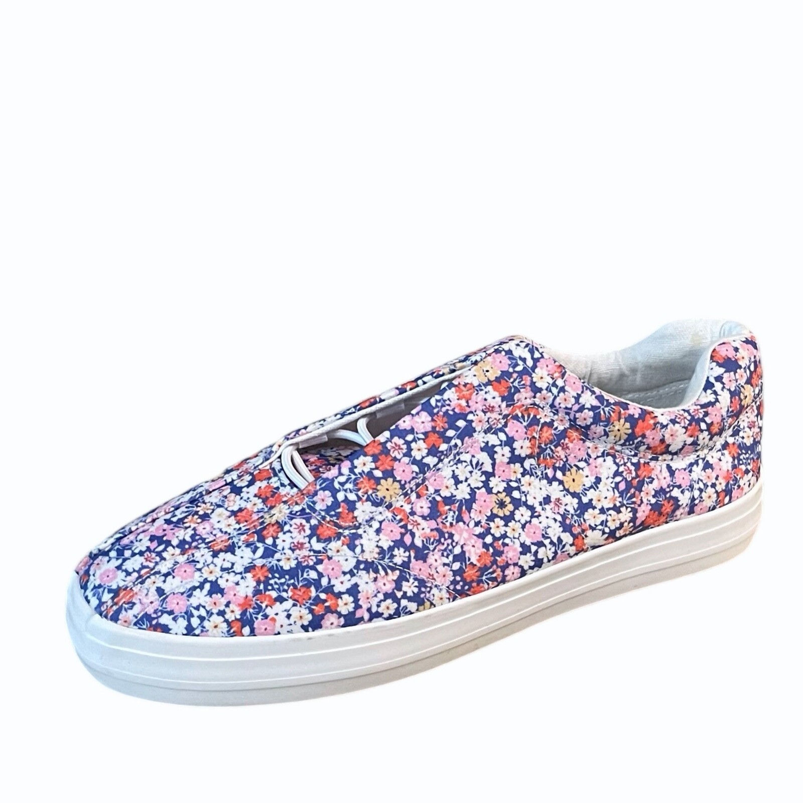 Comfortview Womens Slip On Sneaker Size 7.5 WW Double Wide White Purple