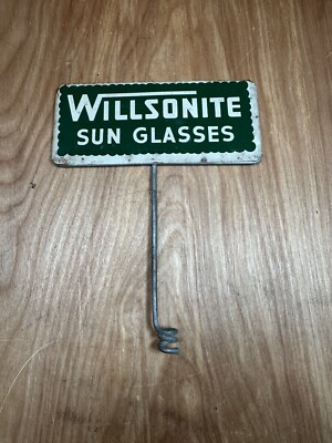 RARE: Willsonite Store Display Sign Topper - Retro Sunglasses Metal