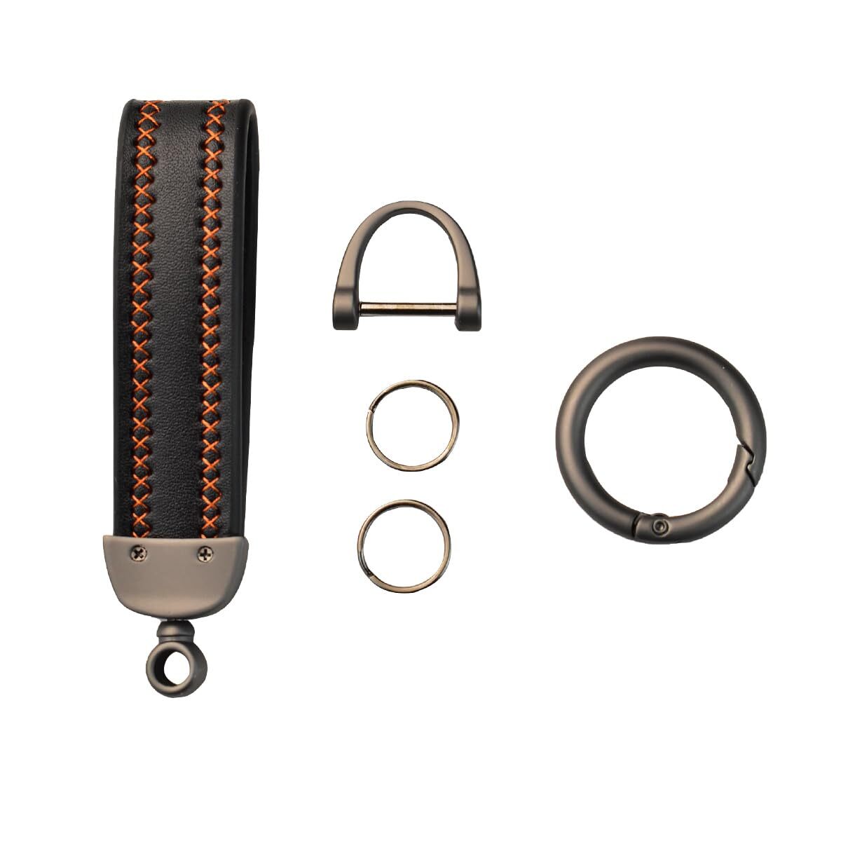 Azurastone Leather Wristlet Keychain - Universal Key Fob Lanyard Holder For Car Keys, Men & Women, D-Ring Anti-Loss