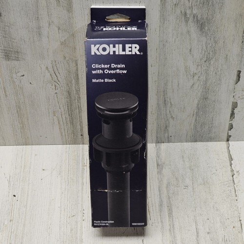 Standard Clicker Drain With Overflow In Matte Black EBay standard-clicker-drain-with-overflow-in-matte-black-ebay