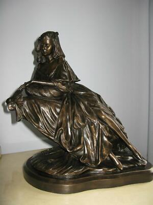 SELTENE ORIGINAL GORDON KING ''''Maskerade'''' hübsches Mädchen Frau Bronze Skulptur