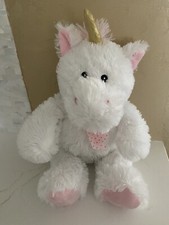 White Unicorn Soft Plush Pink Bow Plush 17 inch