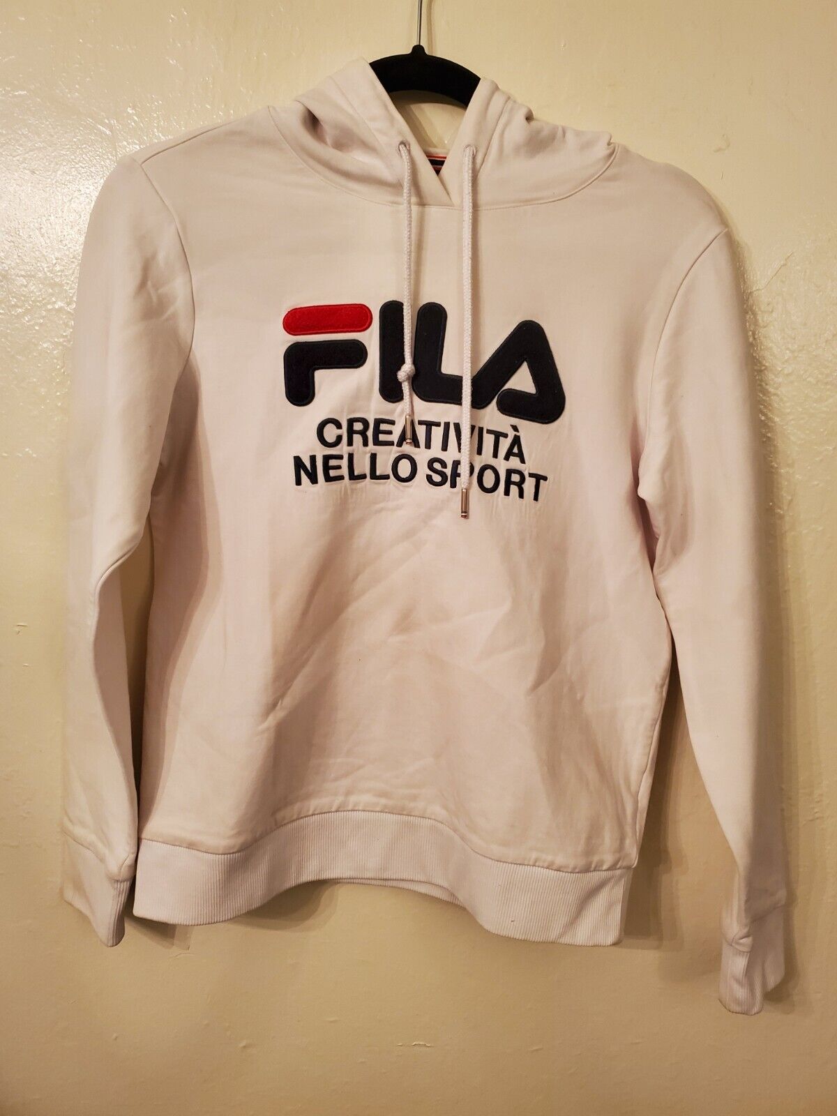 Fila White Line Sweatshirt Size M Long Sleeve Hoodie Pullover Logo New | eBay