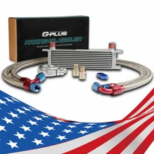 10 Row AN10 Engine Fit For Transmission Oil Cooler Filter Adapter Kit Universal