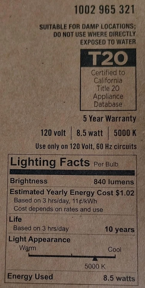 24 Pack 60-Watt Equivalent A19 Non-Dimmable LED Light Bulb Daylight - EcoSmart - Image 3 of 4