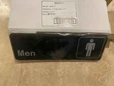 Winco SGN-311 Men's Restroom Bathroom Sign 9" x 3" NEW self adhesive