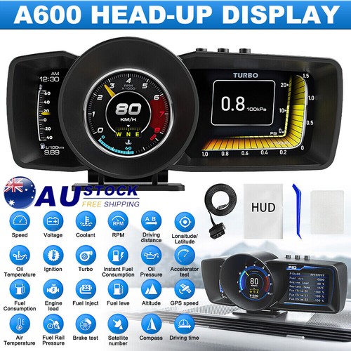 Smart Car OBD2+GPS Gauge HUD HeadUp Digital Display Speedometer Turbo