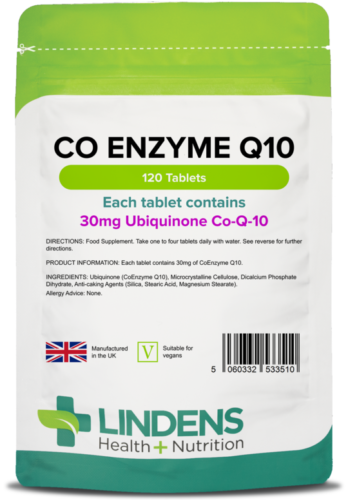 Co Enzyme Q10 30mg 120 Tablets Coq10 Coenzyme Antioxidant Heart Lindens