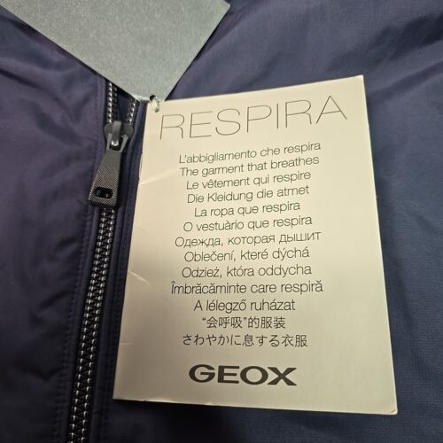 GEOX Calgary Navy Blue Uk 42 Size 52 Respira Jacket Lightweight New (Large) L - Picture 8 of 14