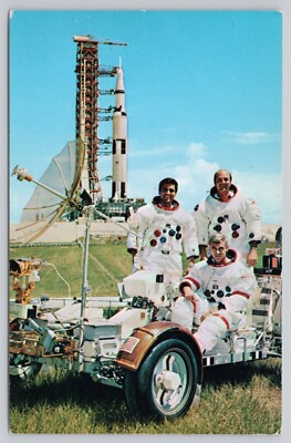 NASA John F Kennedy Space Center Apollo 17 Astronauts Lunar Rover Postcard